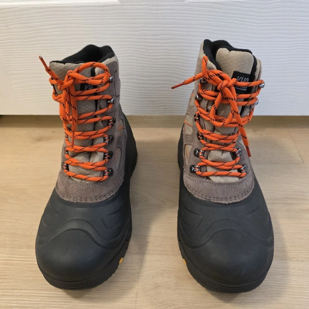 Khombu‎ Black Brown Suede Lace Up Outdoor Ankle Ranchero Snow Boots Size 10M